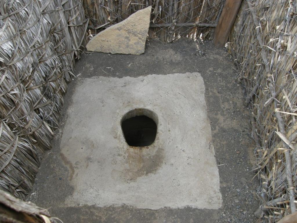 A pit toilet